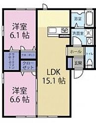 サクラーレ 2LDKの間取図画像