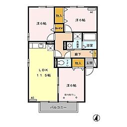 ウィル・フレアB 3LDKの間取図画像
