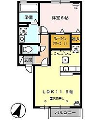 ウィルフィールドA 1LDKの間取図画像