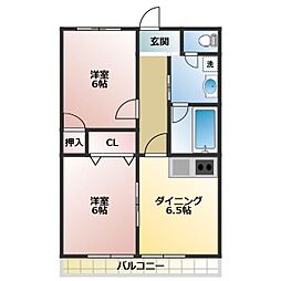レーニア 2DKの間取図画像