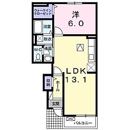 コスモス 1LDKの間取図画像