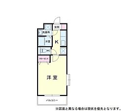 ヴィラグリーン 1Kの間取図画像