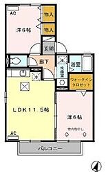 エクレール 2LDKの間取図画像