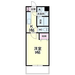 ブランシェ 1Kの間取図画像