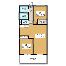 BraveryMay 2LDKの間取図画像