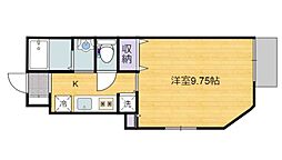 ブライト 1Kの間取図画像