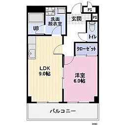 リンピア垂木 1LDKの間取図画像
