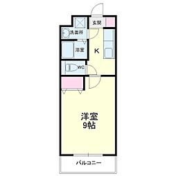 ブライトタイム1 1Kの間取図画像