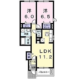 クルミ 2LDKの間取図画像