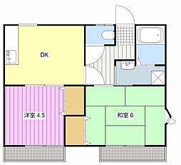 メゾンドパラディB 2DKの間取図画像