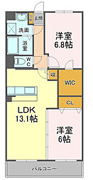 シャルマン 2LDKの間取図画像