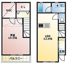 シャルムエステート B ｜ 静岡県磐田市今之浦１丁目（賃貸テラスハウス1LDK・1階・59.98㎡） その2