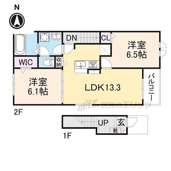 奈良県御所市大字東松本(賃貸アパート2LDK・2階・59.58㎡)の写真 その2