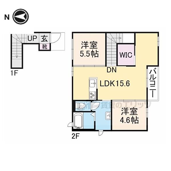 奈良県橿原市曽我町(賃貸アパート2LDK・2階・63.93㎡)の写真 その2