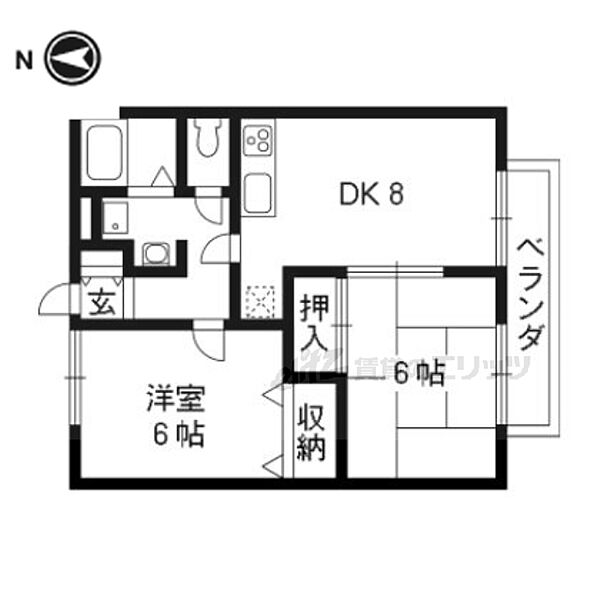 大阪府枚方市伊加賀西町(賃貸アパート2DK・2階・47.54㎡)の写真 その2