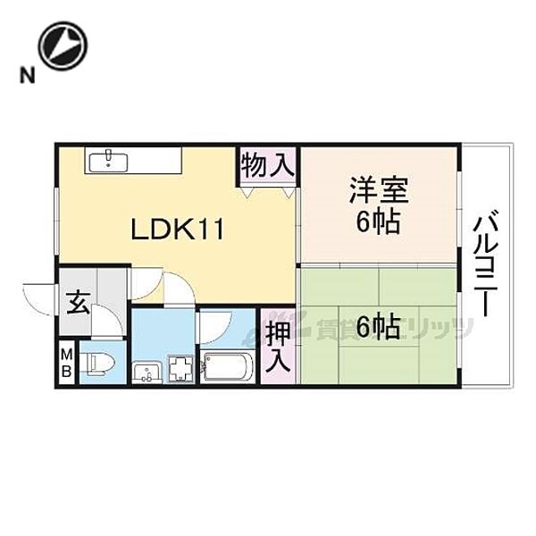 セントーサ 302｜奈良県北葛城郡河合町広瀬台３丁目(賃貸マンション2LDK・3階・48.00㎡)の写真 その2