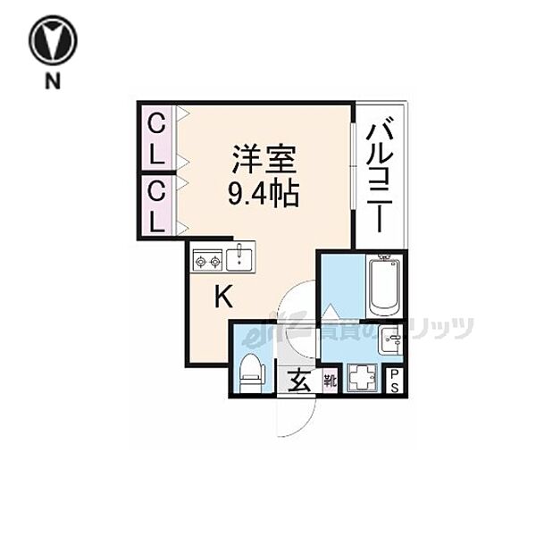 ジーメゾン大和郡山ルブレ 303｜奈良県大和郡山市北郡山町(賃貸アパート1K・3階・25.38㎡)の写真 その2