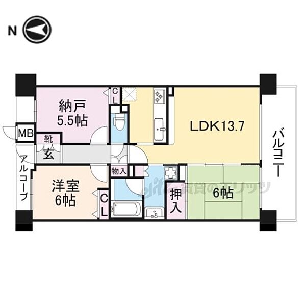 奈良県橿原市内膳町５丁目(賃貸マンション2LDK・9階・68.52㎡)の写真 その2