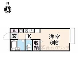 ジョイフル東生駒Ａ 1階1Kの間取り