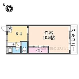 壱分マンション 1LDKの間取図画像