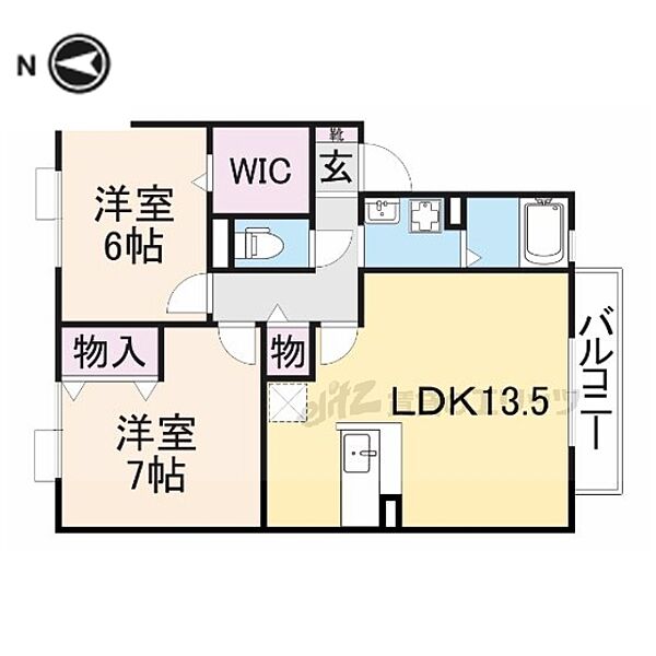 奈良県桜井市大字三輪(賃貸アパート2LDK・2階・62.06㎡)の写真 その2