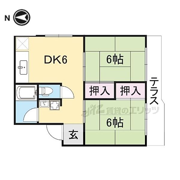 大阪府枚方市高塚町(賃貸マンション2DK・1階・44.00㎡)の写真 その2