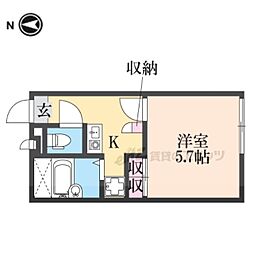 近鉄けいはんな線 新石切駅 バス11分 善根寺北下車 徒歩3分の賃貸アパート 1階1Kの間取り