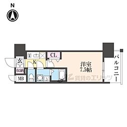 Osaka Metro中央線 長田駅 徒歩10分の賃貸マンション 11階1Kの間取り