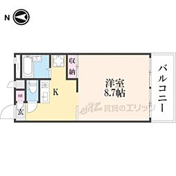 レオパレス吉田 1Kの間取図画像