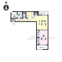 アプリコットIV 3階1LDKの間取り