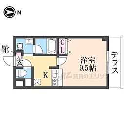 京阪本線 大和田駅 徒歩2分の賃貸マンション 1階1Kの間取り