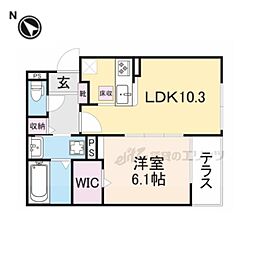 ヒルトップ　シャトー 1階1LDKの間取り