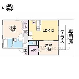 ヴェルジェIII棟 1階2LDKの間取り