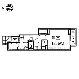 エスポワール　メゾン 1階ワンルームの間取り
