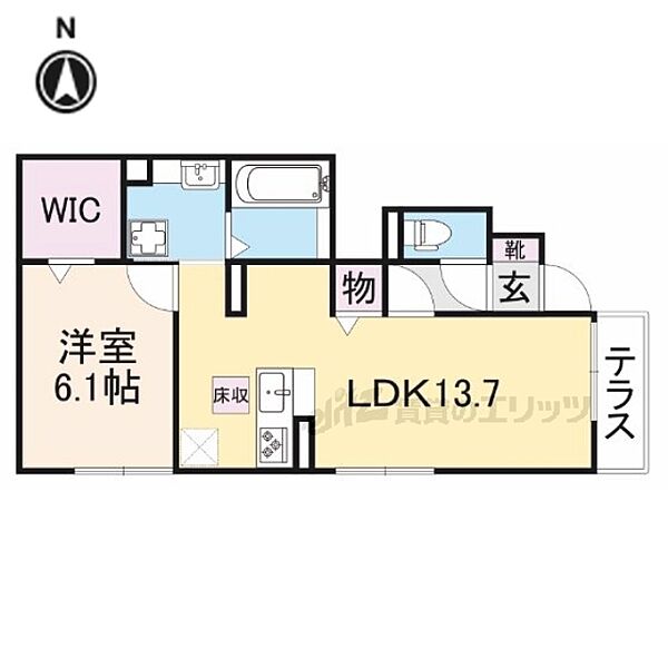 奈良県奈良市中山町(賃貸アパート1LDK・1階・48.23㎡)の写真 その2