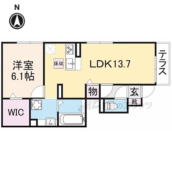 奈良県奈良市中山町(賃貸アパート1LDK・1階・48.23㎡)の写真 その2