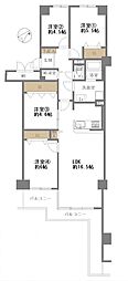 京橋グリーンハイツ3号棟 4LDKの間取図画像