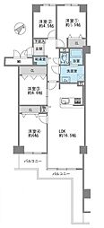 京橋グリーンハイツ3号棟 4LDKの間取図画像