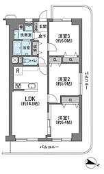 新大阪第一グリーンマンション 3LDKの間取図画像