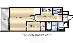 スカイツリー西新 2Kの間取図画像