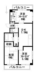 モンレーヴ大町 3DKの間取図画像