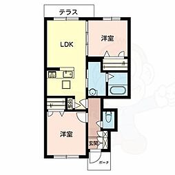 シャーメゾン北八木 2LDKの間取図画像