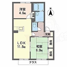 グランブルーB 2LDKの間取図画像