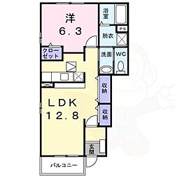アクティフジェルメ2 1LDKの間取図画像
