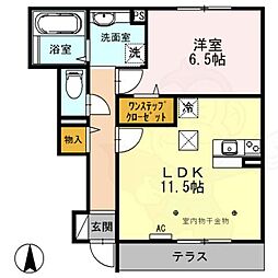 エクセレントヴィラA 1LDKの間取図画像