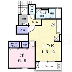 アクティフジェルメ3 1LDKの間取図画像