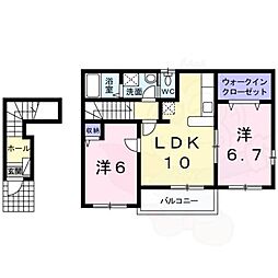 エレガンス 2LDKの間取図画像