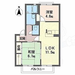 メゾン・ソレイユB 2LDKの間取図画像