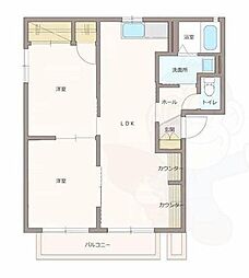 リモーネA 2LDKの間取図画像