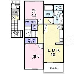 サニーコーポS・OA 2LDKの間取図画像